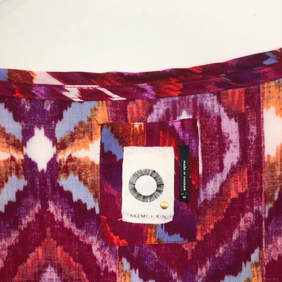 Akemi + Kin Red Cotton Printed Top Medium - Picture 4 of 7